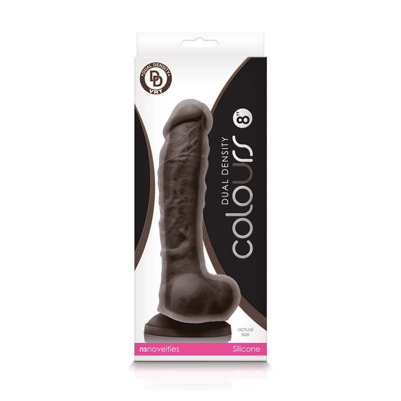 bn0iKrvNsGco8EiqHm4uDgVetvIQiP90 Colours - Dual Density - 8 Inch Dildo - Dark Brown - Image 1