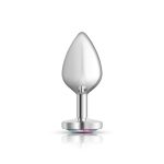 Clear Iridescent Heart Gem Silver Metal Plug - Md - Image 7