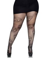 Lace Skulls Fishnet Tights - 1x/2x - Black - Image 5