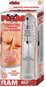 Ram Vibrating Penis Extender - Clear - Image 2