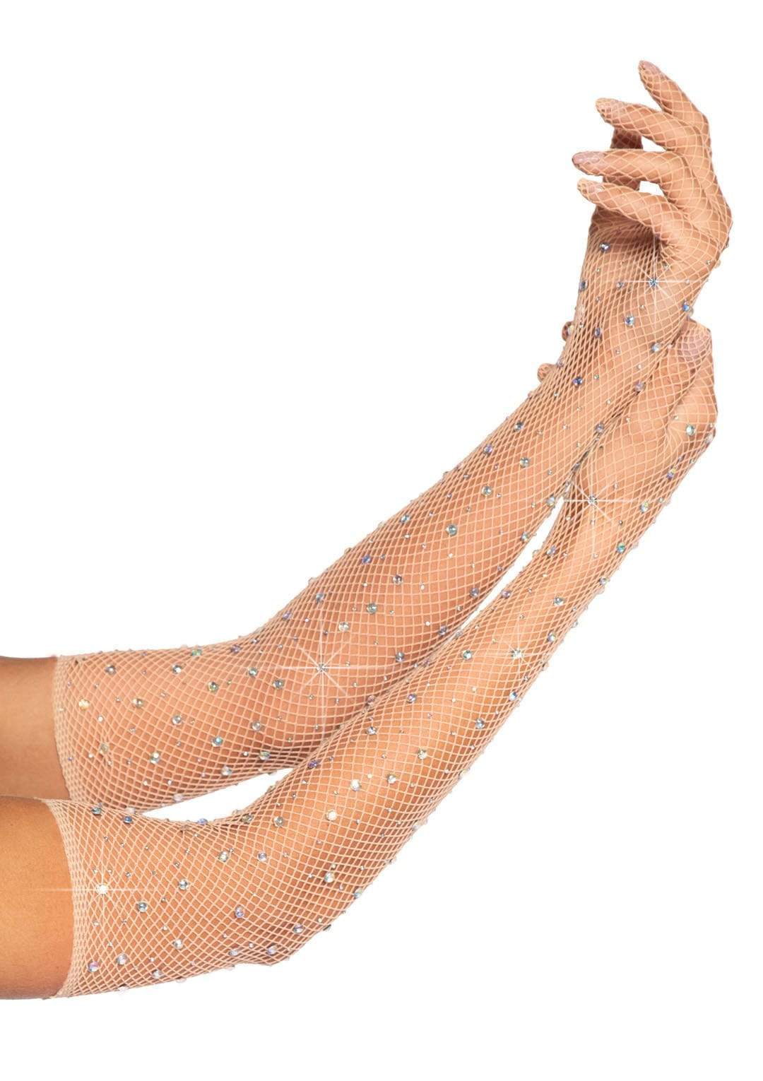 cKWukp7pnP78KyIHE34NtktHtXdqNhle Rhinestone Fishnet Long Gloves Nude - Image 1