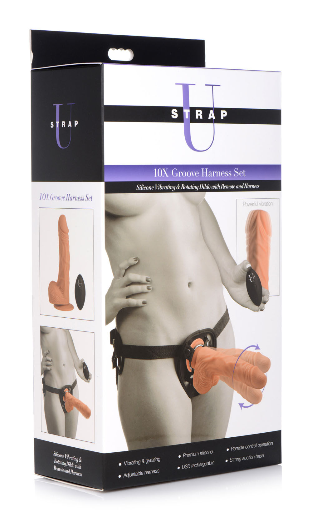 cR5nHGP6vkvRWgNCSJaA5ywAd1DecMaU 10x Groove Harness with Vibrating & Rotating Dildo - Flesh - Image 1