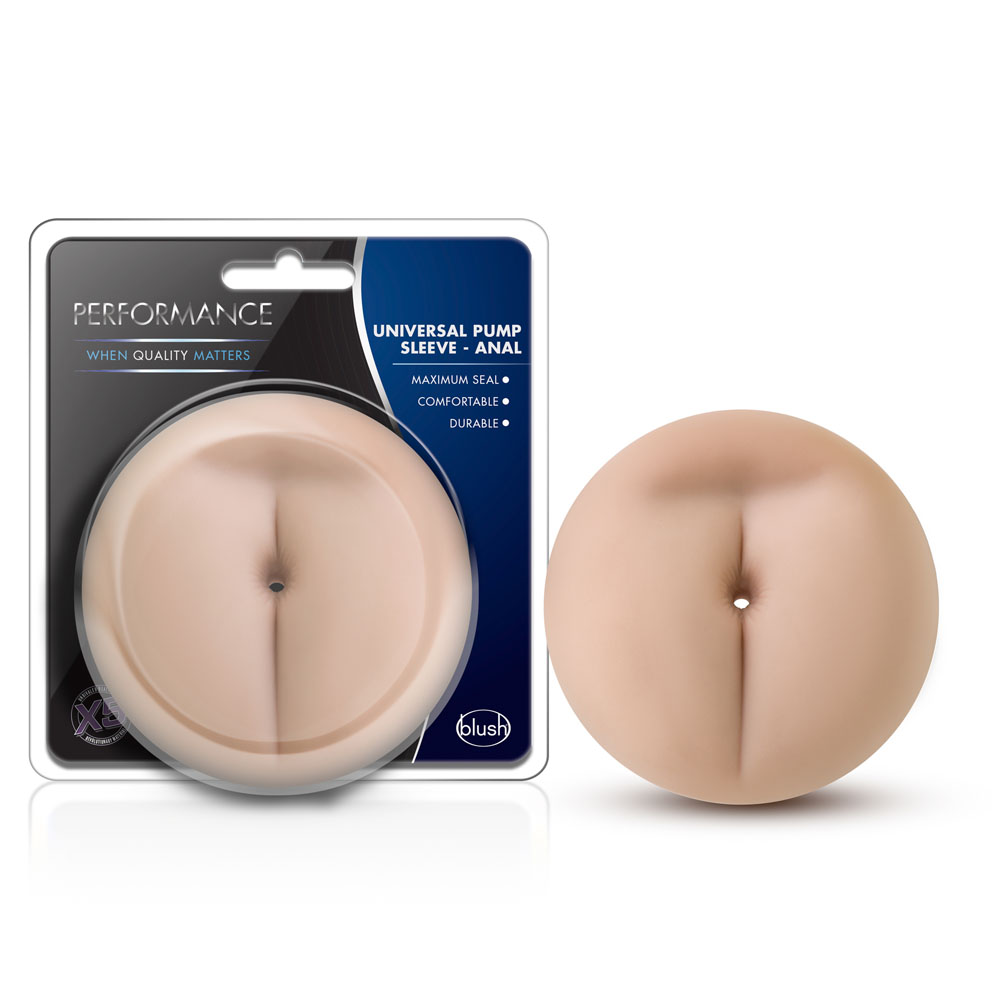 www.blushnovelties.com Performance - Universal Pump Sleeve - Anal - Vanilla - Image 1