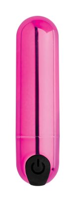 10x Rechargeable Vibrating Metallic Bullet - Pink - Image 3