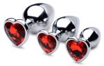 Red Heart Gem Anal Plug Set - Image 3