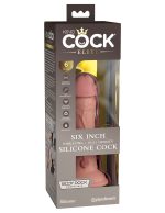 King Cock Elite 6 Inch Vibrating Silicone Dual Silicone Dual Density Cock - Light - Image 2