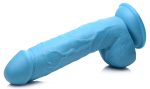 Pop Pecker 8.25 Inch Dildo With Balls - Blue - Image 2