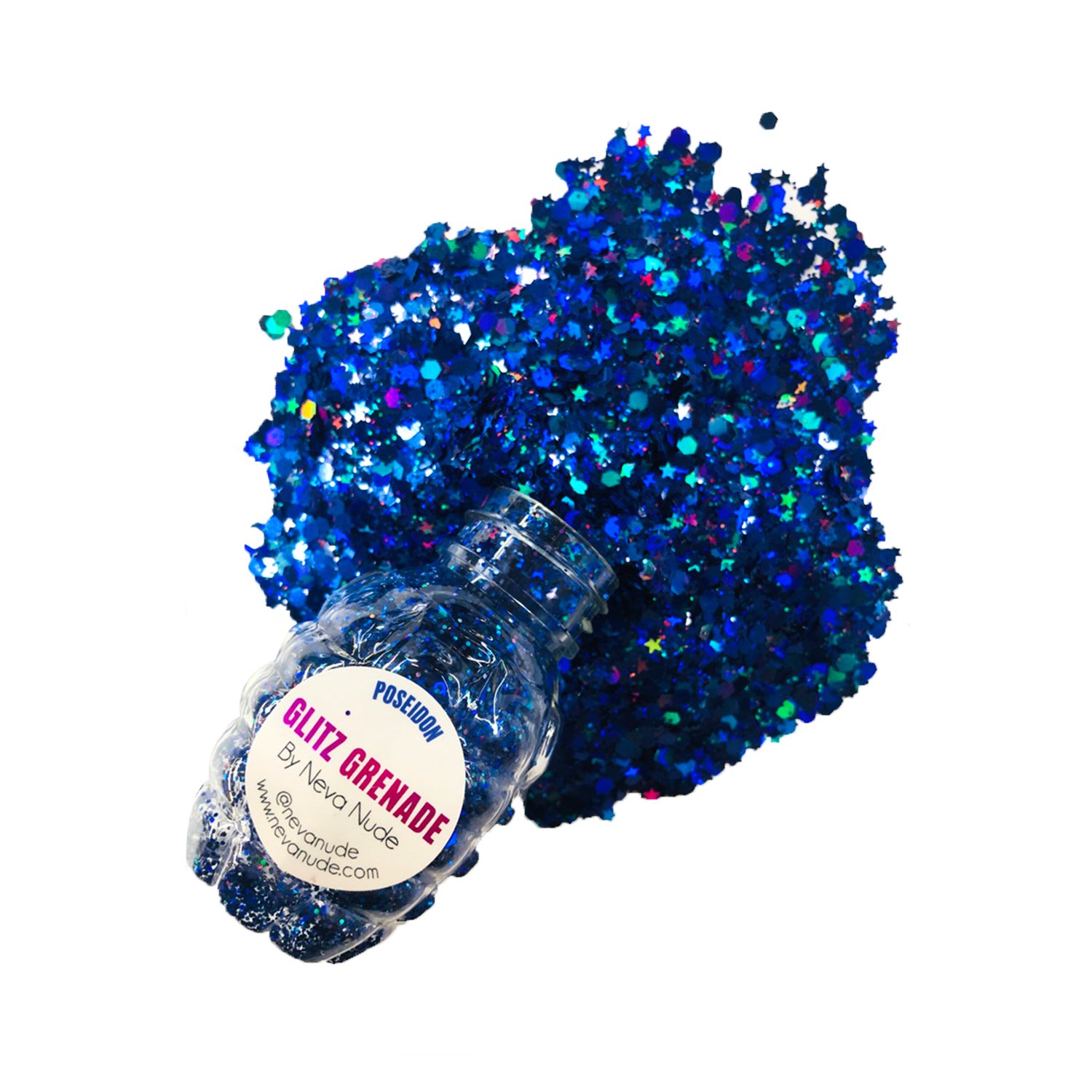 daoNdxFHSd4vS0Vz3djahzUEVL3c2A0h Poseidon Blue Cosmetic Glitter Glitz Grenade Keychain in Aloe Gel - Image 1