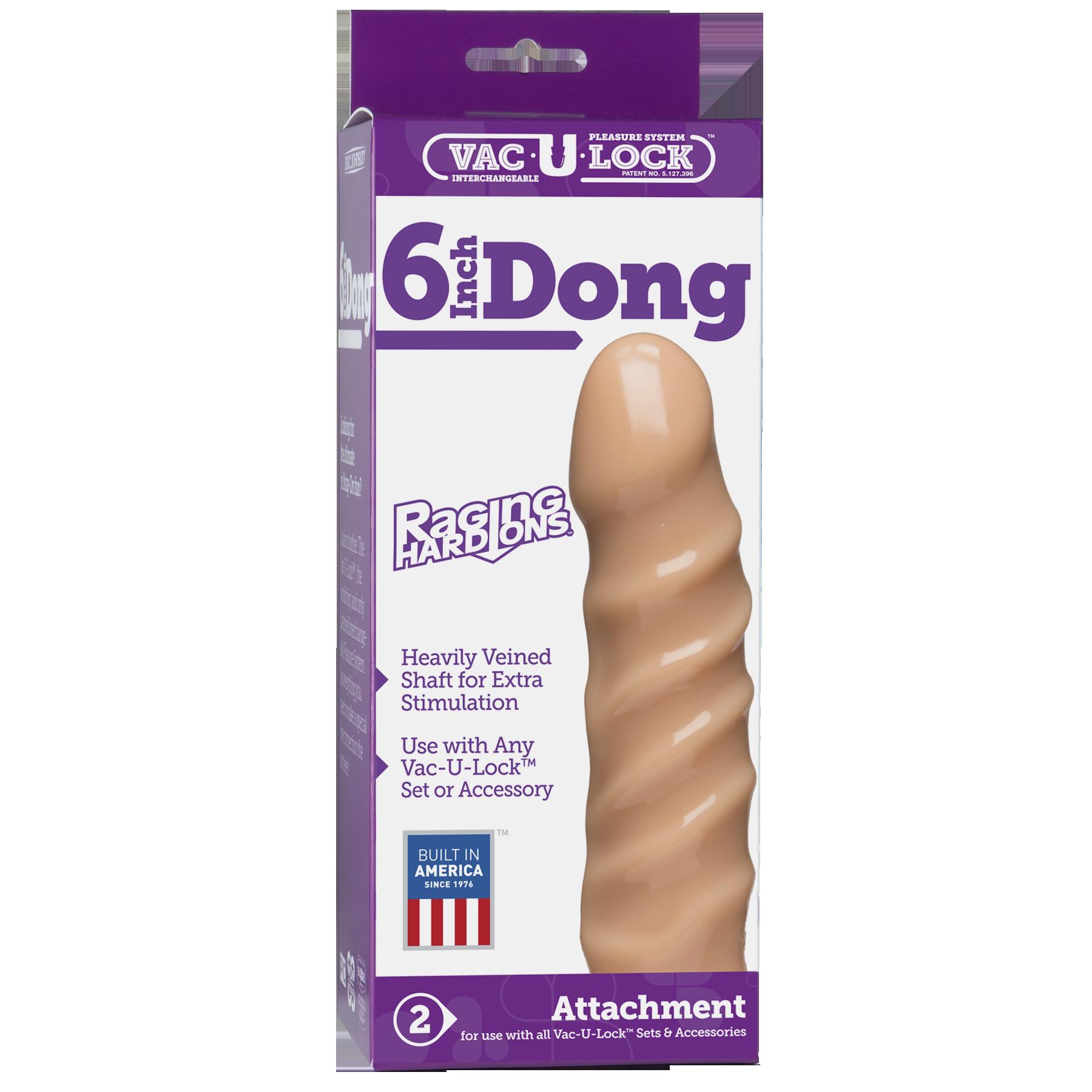 dpfal6A36CinA6rqL9oz5NYEwZmggPgb Vac-U-Lock Raging Hard-Ons 6-Inch Dong - White - Image 1