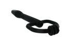 Silicone Cum Thru D Ring Penis Plug - Black - Image 3