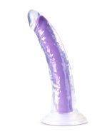 Neo Elite Glow in the Dark - Light - 7 Inch Silicone Dual Density Dildo - Neon Purple - Image 3
