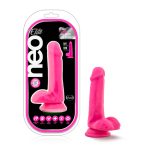 Neo Elite - 6 Inch Silicone Dual Density Cock With Balls - Neon Pink