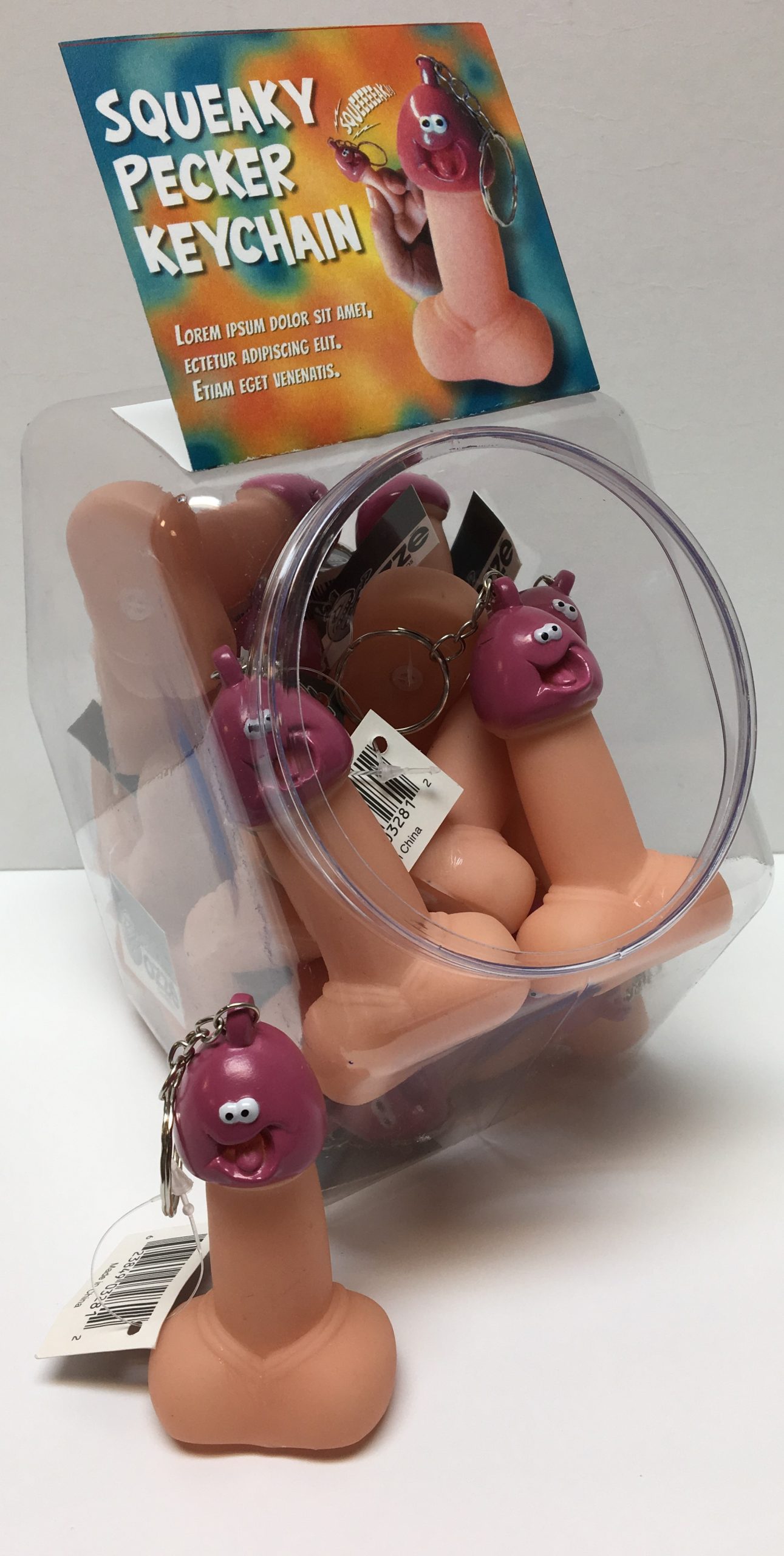 eVbmHWmov2axXadNH5ORMtUsoKSUtiCD Squeaky Pecker Keychain - 24 Count Bowl - Image 1