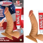 All American Whoppers 6.5-Inch Curved Dong With Balls Lube -Flesh
