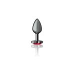 Deep Red Heart Gem Gunmetal Metal Plug - Sm - Image 6