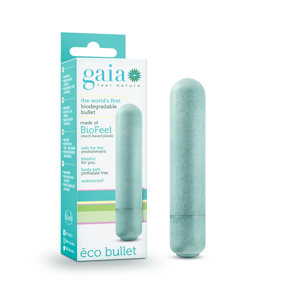 www.blushnovelties.com Gaia - Eco Bullet - Aqua - Image 1