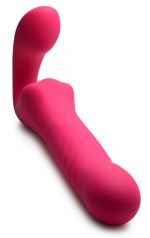Mighty-Thrust Thrusting and Vibrating Strapless Strap-on With Remote - Pink - Image 3