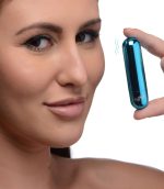 10x Rechargeable Vibrating Metallic Bullet - Blue - Image 5