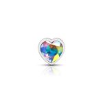 Clear Iridescent Heart Gem Silver Metal Plug - Md - Image 6