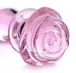 Pink Rose Glass Anal Plug - Medium - Image 3