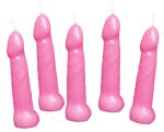 Bachelorette Pecker Party Pink Candles 5pk - Image 2