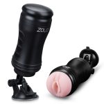 Zolo Solo Flesh Discreet Suction Mounted Masturbator - Black - Image 2