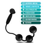 Anal Adventures - Platinum - Silicone Anal Ball With Vibrating C-Ring - Black - Image 4