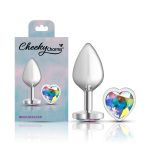 Clear Iridescent Heart Gem Silver Metal Plug - Md - Image 8