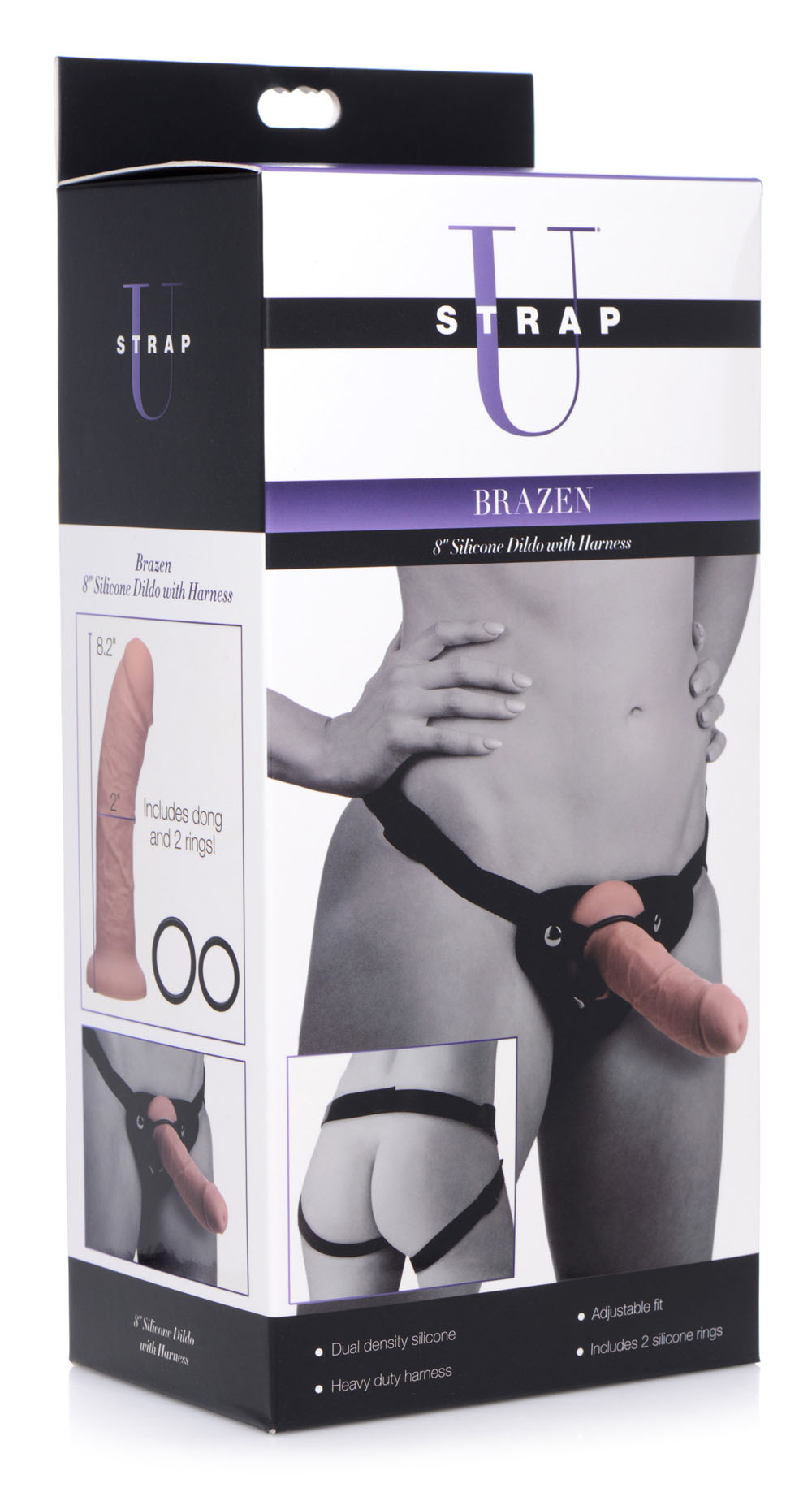 gmRHhAfpM5OZ4cyUYgVKQtyPrKAybY9D Brazen 8 Inch Silicone Dildo With Harness - Image 1