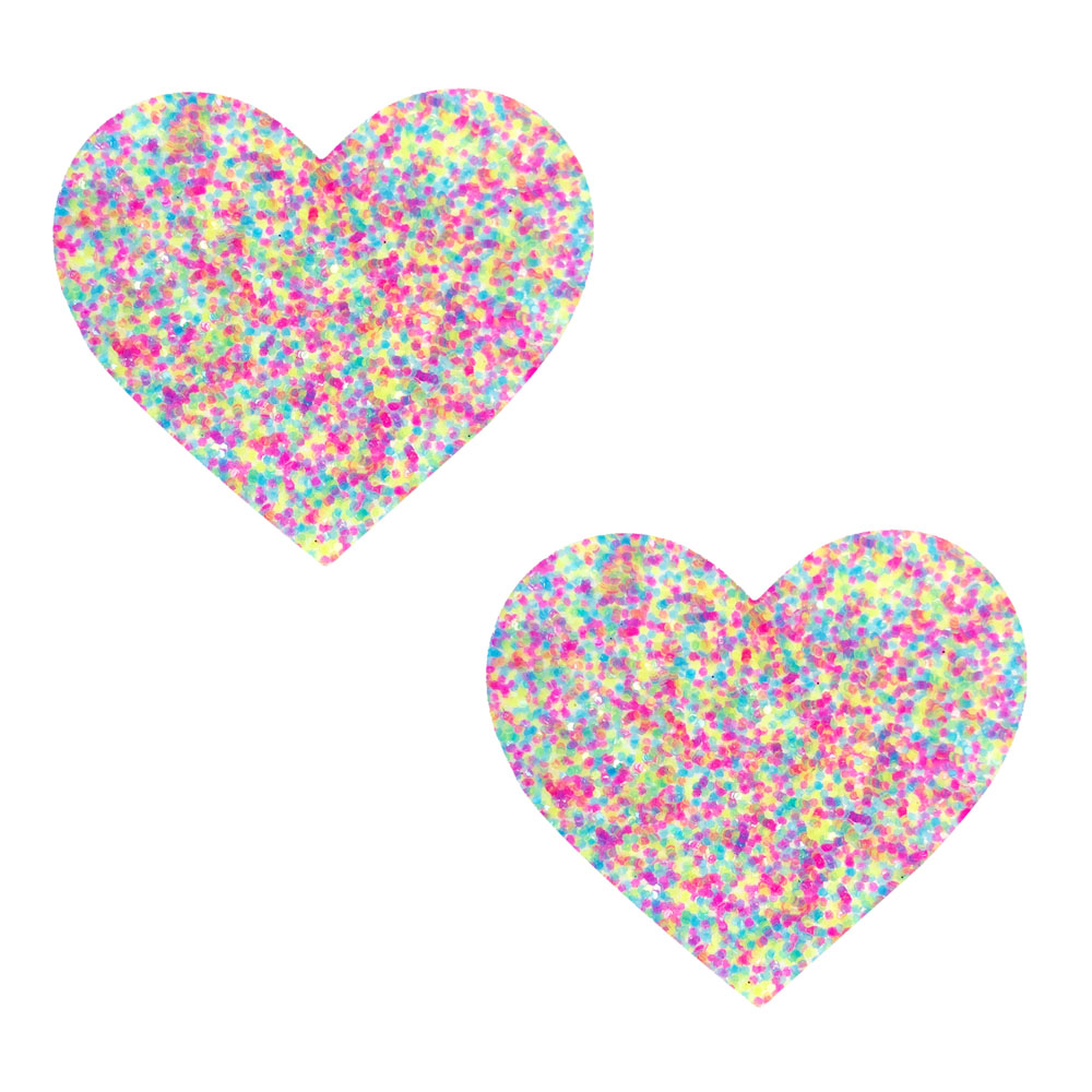 gtXVMbflKmhf1HZx4Ork3M3xU4DTBgmW Sprankles Neon Blacklight Glitter I Heart U Nipztix Pasties - Image 1