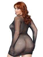 Rhinestone Fishnet Gloved Dress - 1x/2x - Image 4