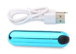 10x Rechargeable Vibrating Metallic Bullet - Blue - Image 4