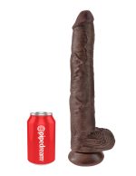 King Cock 14 Inch Cock With Balls - Brown - Image 5