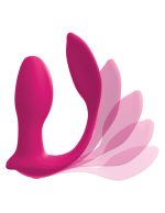 Threesome Double Ecstacy Silicone Vibrator - Pink - Image 3