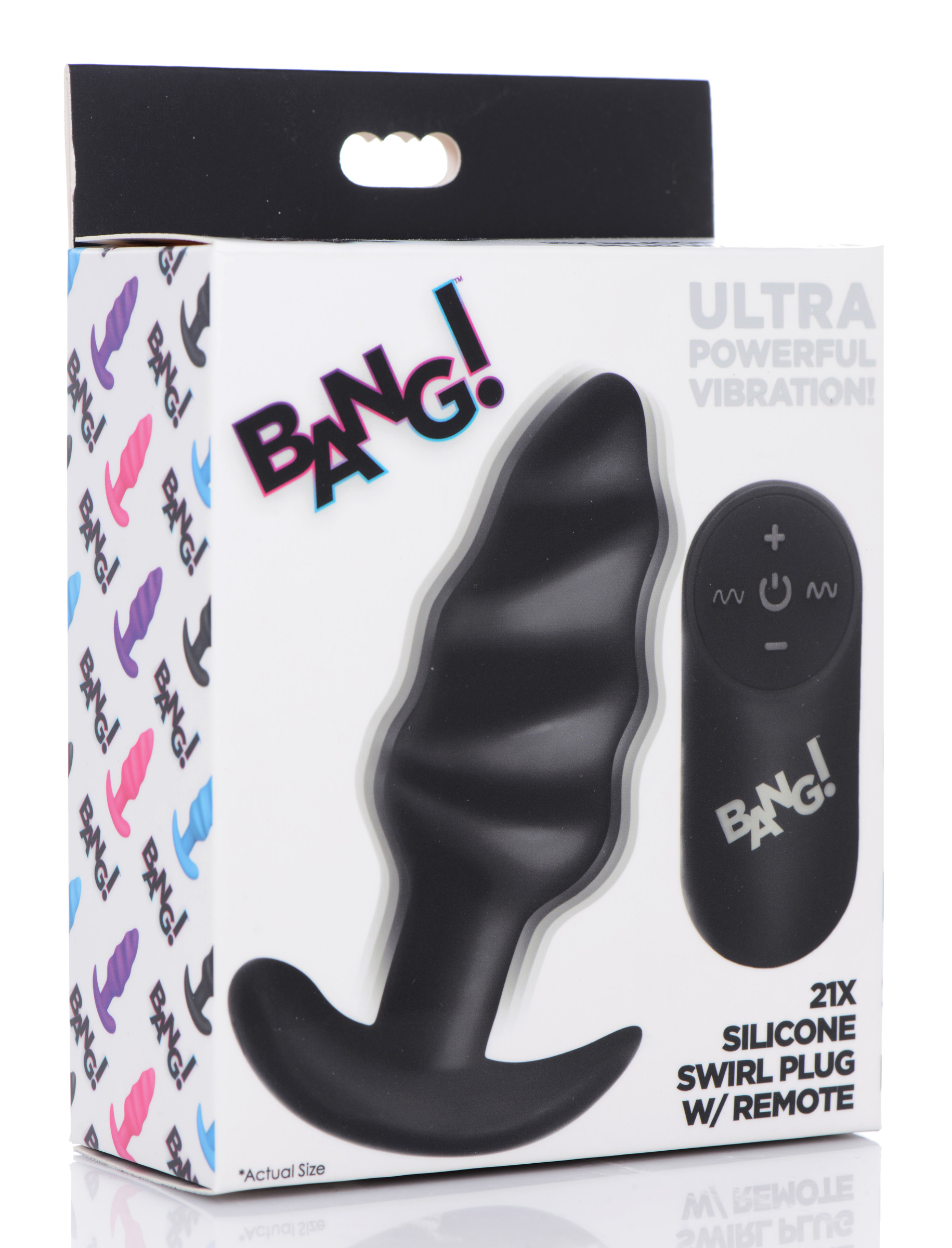 hivM7MWuwhz8B27vD4s5FXhr5YmwWd6h 21x Silicone Swirl Plug With Remote -Black - Image 1
