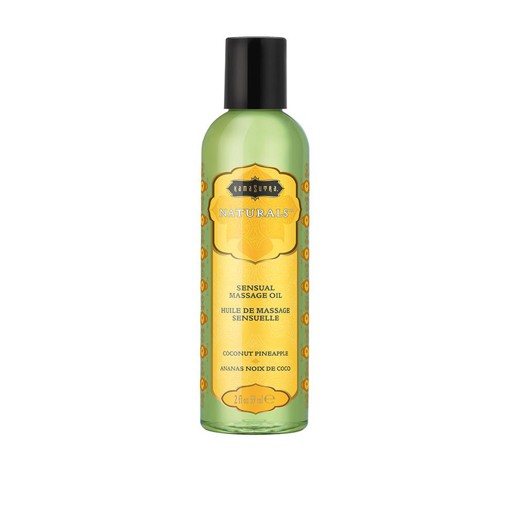 hjUQnxAQBoYC09ckHpRo76ZauetG0XQW Naturals Massage Oil - Coconut Pineapple - 2 Fl Oz (59 ml) - Image 1