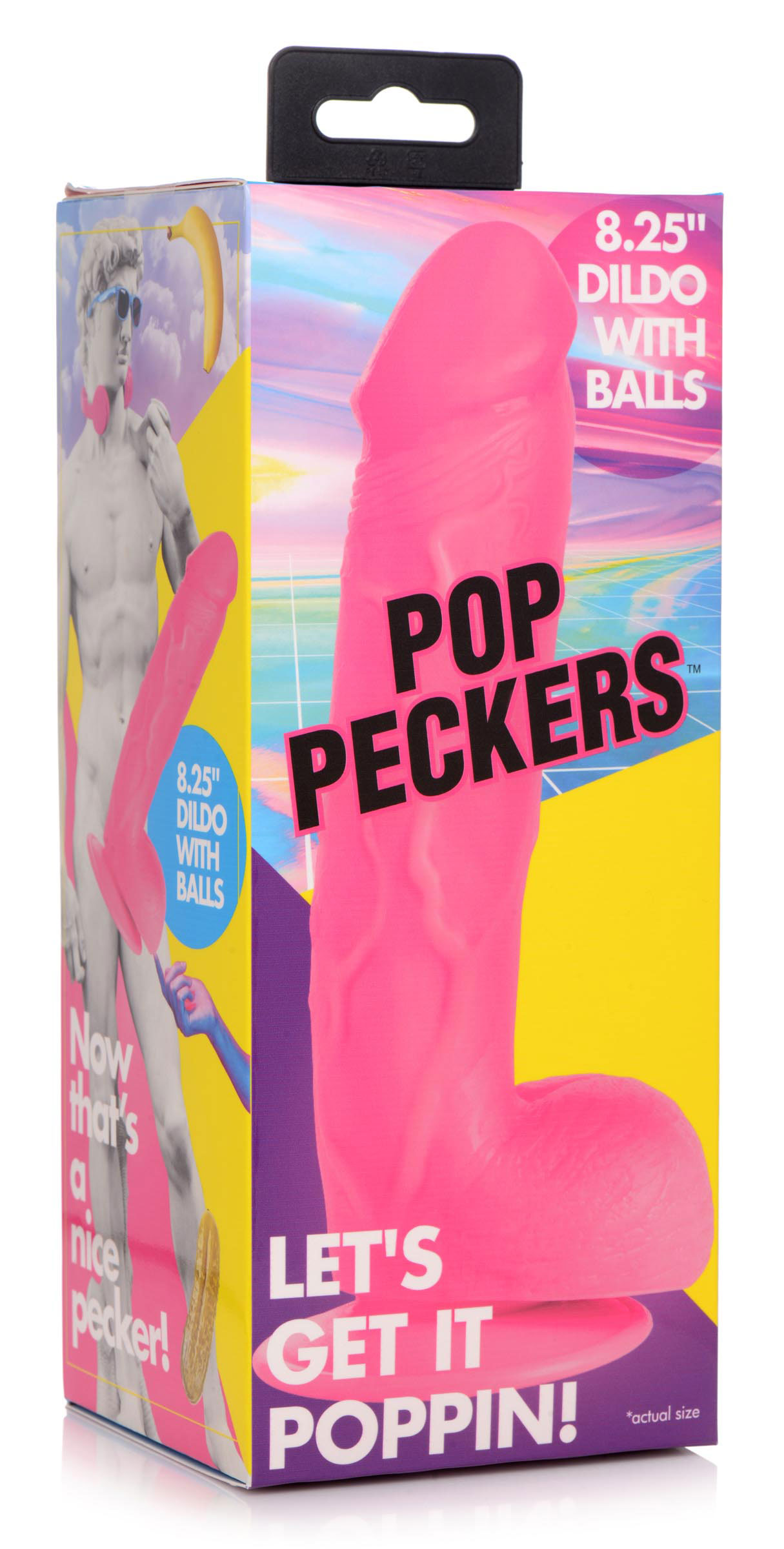 hkqJlOlk9EEMvvv5wIiuVnDVr0CmUepS Pop Pecker 8.25 Inch Dildo With Balls - Pink - Image 1