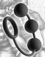 Tom of Finland Silicone Cock Ring With 3 Weighted Balls - Image 4
