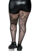 Flame Net Tights - 1x/2x - Black - Image 3