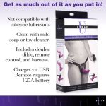 Double Take 10x Vibrating Double Penetration Adjustable Strap-on Purple - Image 4