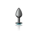 Teal Round Gem Gunmetal Metal Plug - Md - Image 6