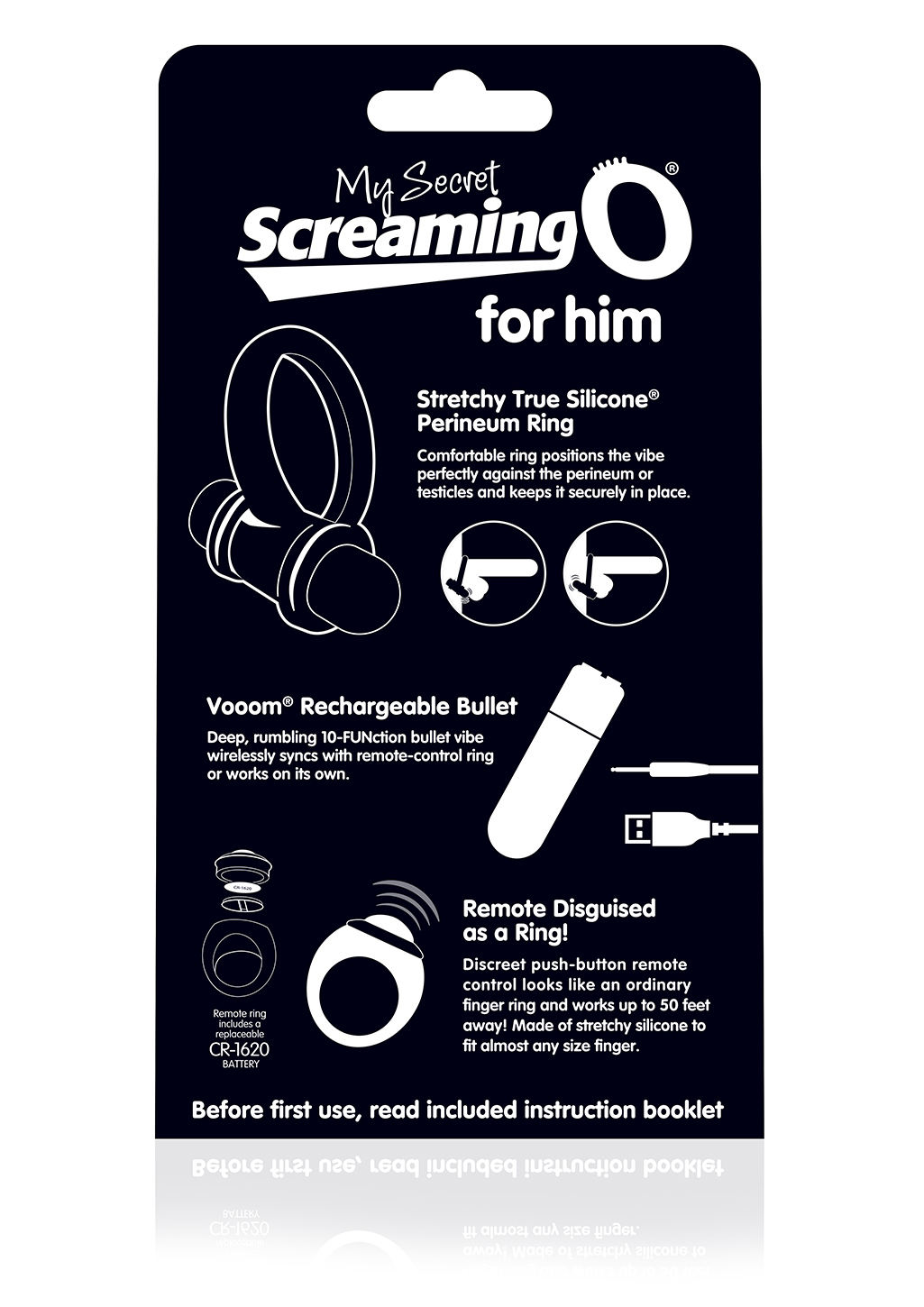 iXczmvqdEdWJBJuuSTwrf1uFA80ZaBKQ My Secret Bullet and Ring for Him - Black - Image 1