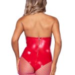 Vinyl Bodysuit - Large - Red