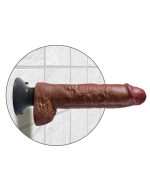 King Cock 10-Inch Vibrating Cock With Balls - Brown - Image 3