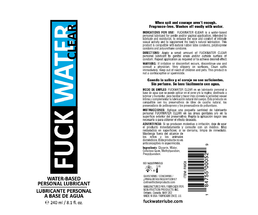 ilW20Hrg Fuck Water Clear 8.1oz Water Based Lubricant - Image 1