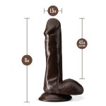 Dr. Skin Plus - 6 Inch Posable Dildo With Balls - Chocolate - Image 5