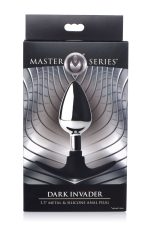 Dark Invader Metal and Silicone Anal Plug - Medium -