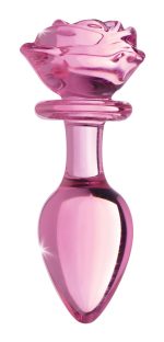 Pink Rose Glass Anal Plug - Large - Image 3