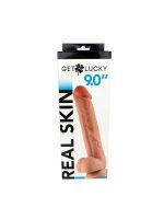Real Skin 9" Dual Layer Dildo - Beige - Image 4