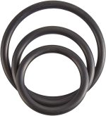 Rubber Cock Ring Set - Black - Image 3